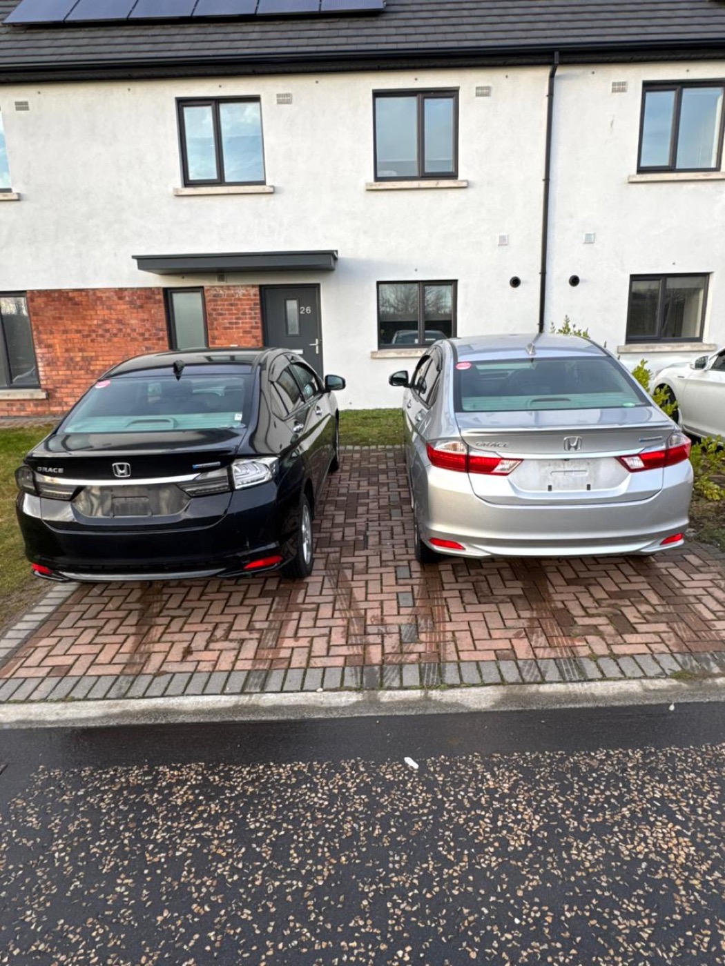 Two Honda Grace vehicles from the Japan to Ireland delivery gallery